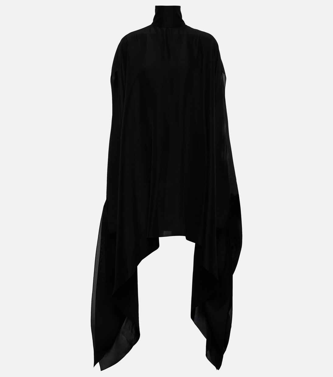 Abito in Seta Alaïa con Collo Alto e Linea Mini