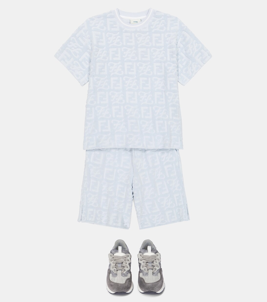 Shorts FF en felpa mezcla de algodón | Fendi Kids