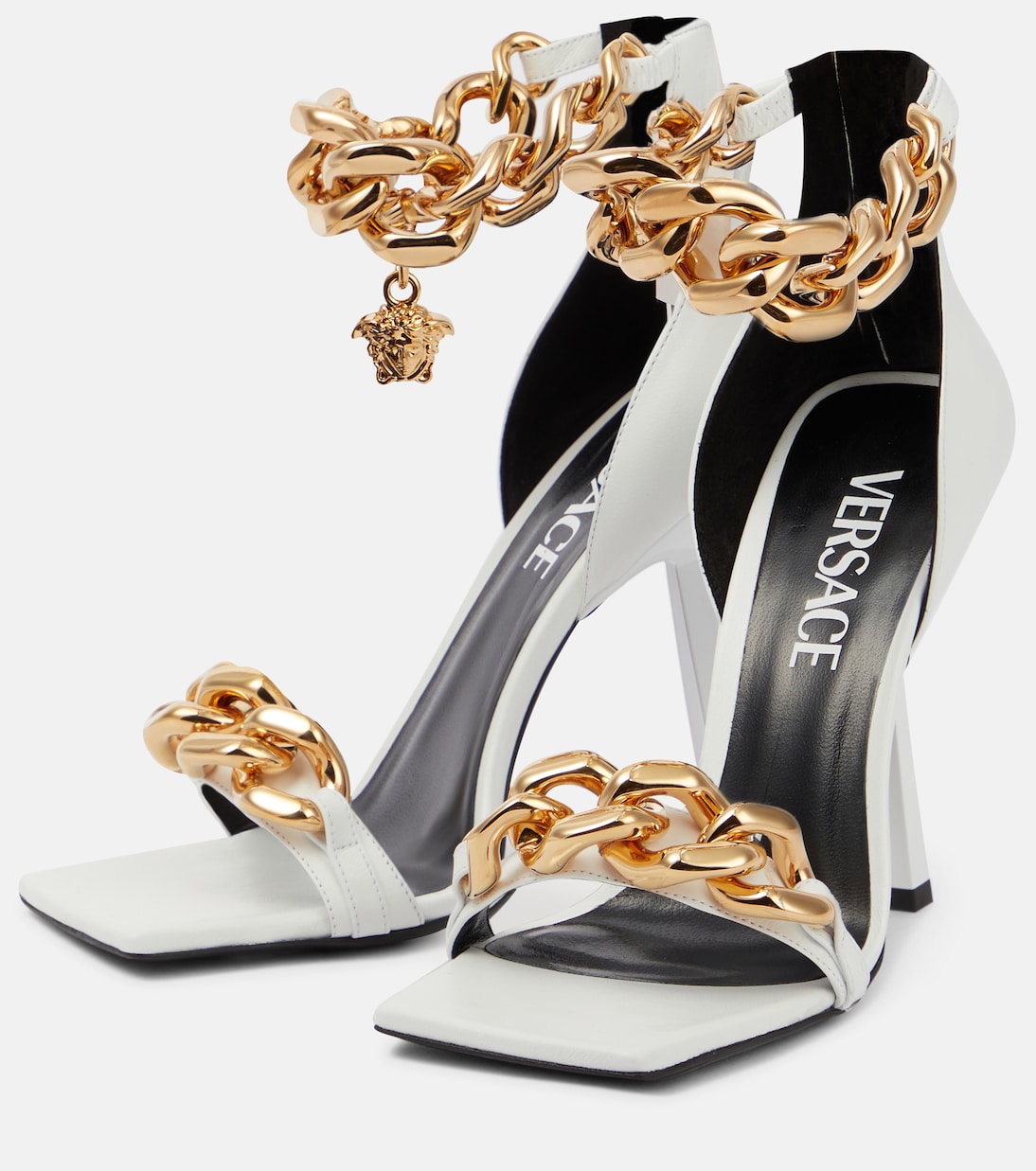 Medusa Chain leather sandals | Versace