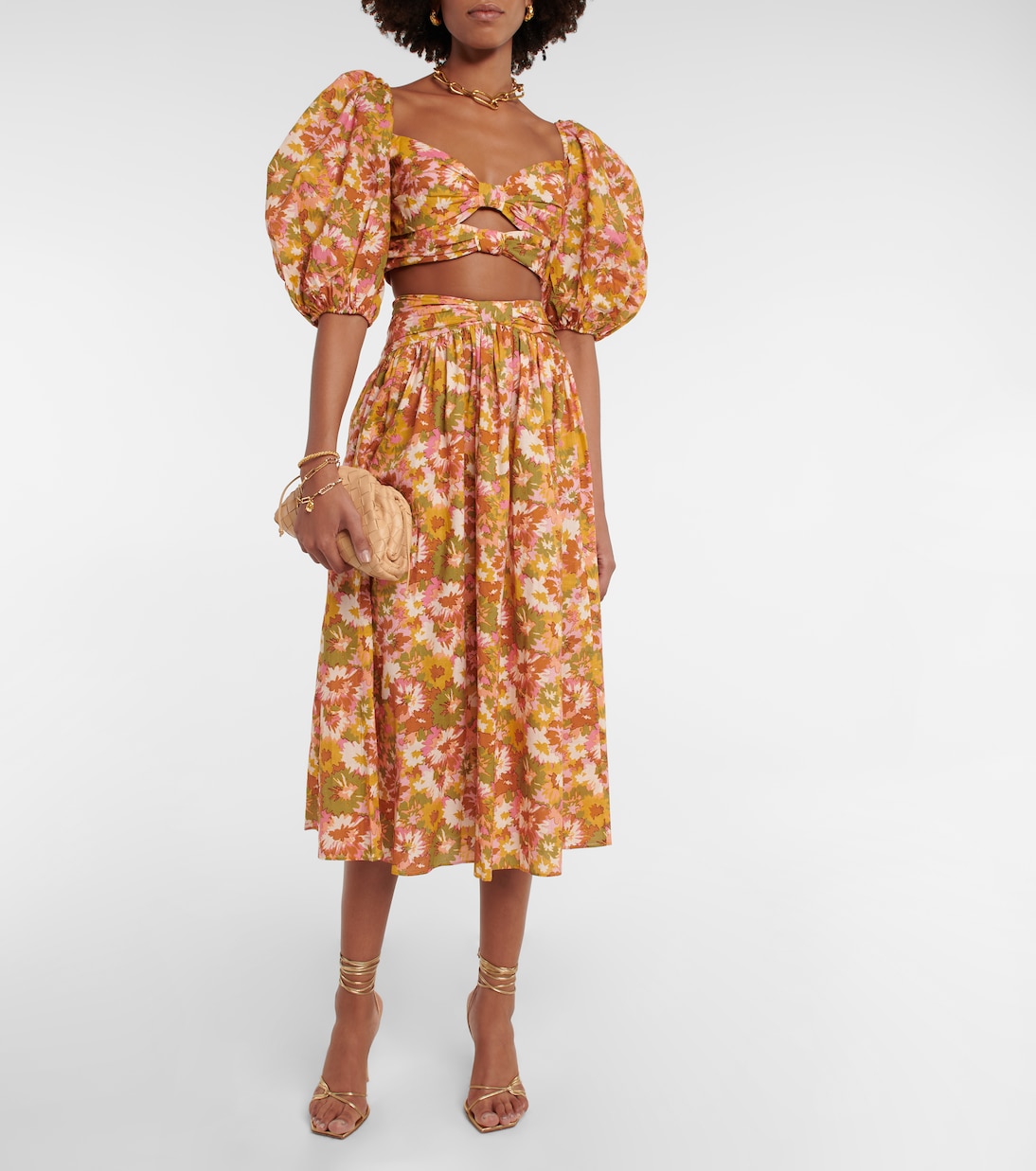 Top cropped Violet in cotone con stampa | Zimmermann