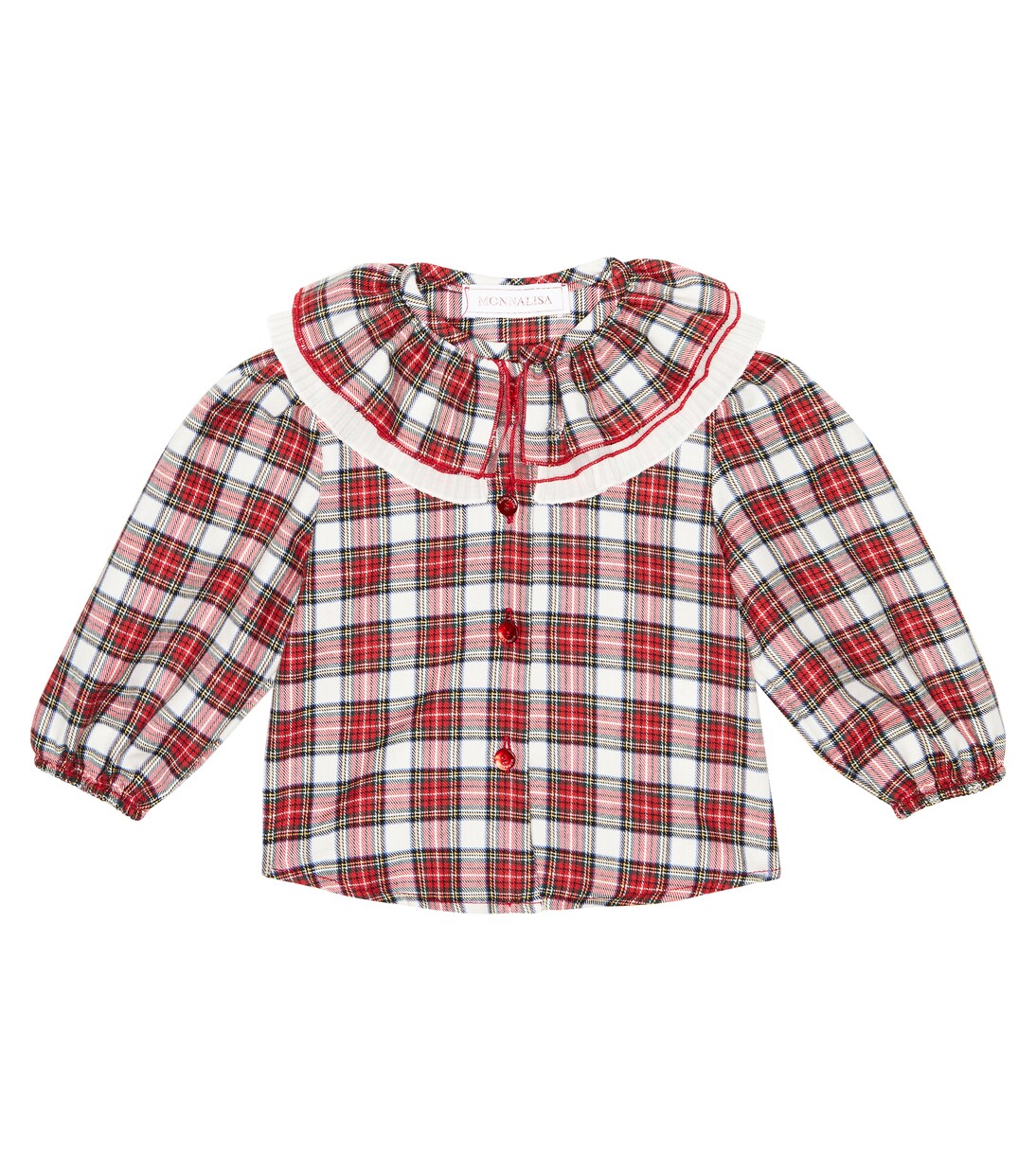 Baby - Blusa in misto cotone a quadri | Monnalisa