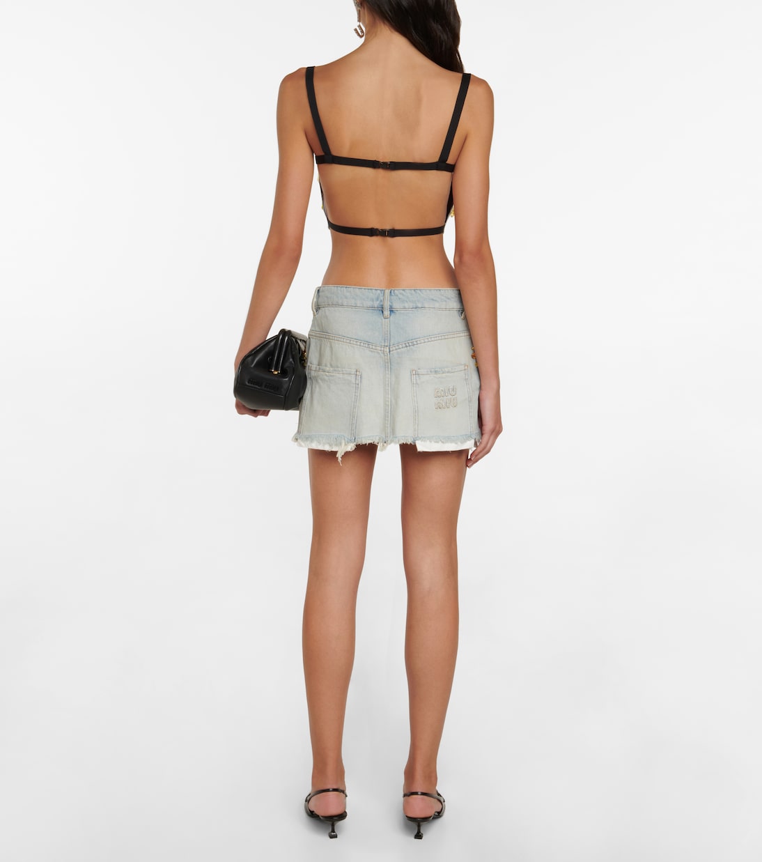 Verzierter Jeansrock | Miu Miu