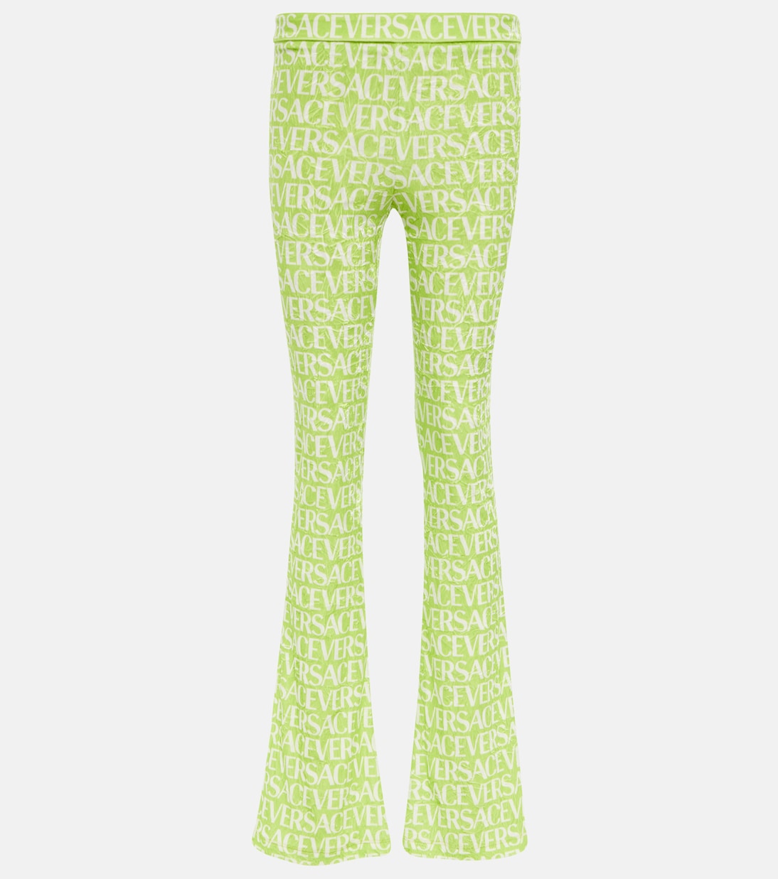 Logo velvet flared pants | Versace