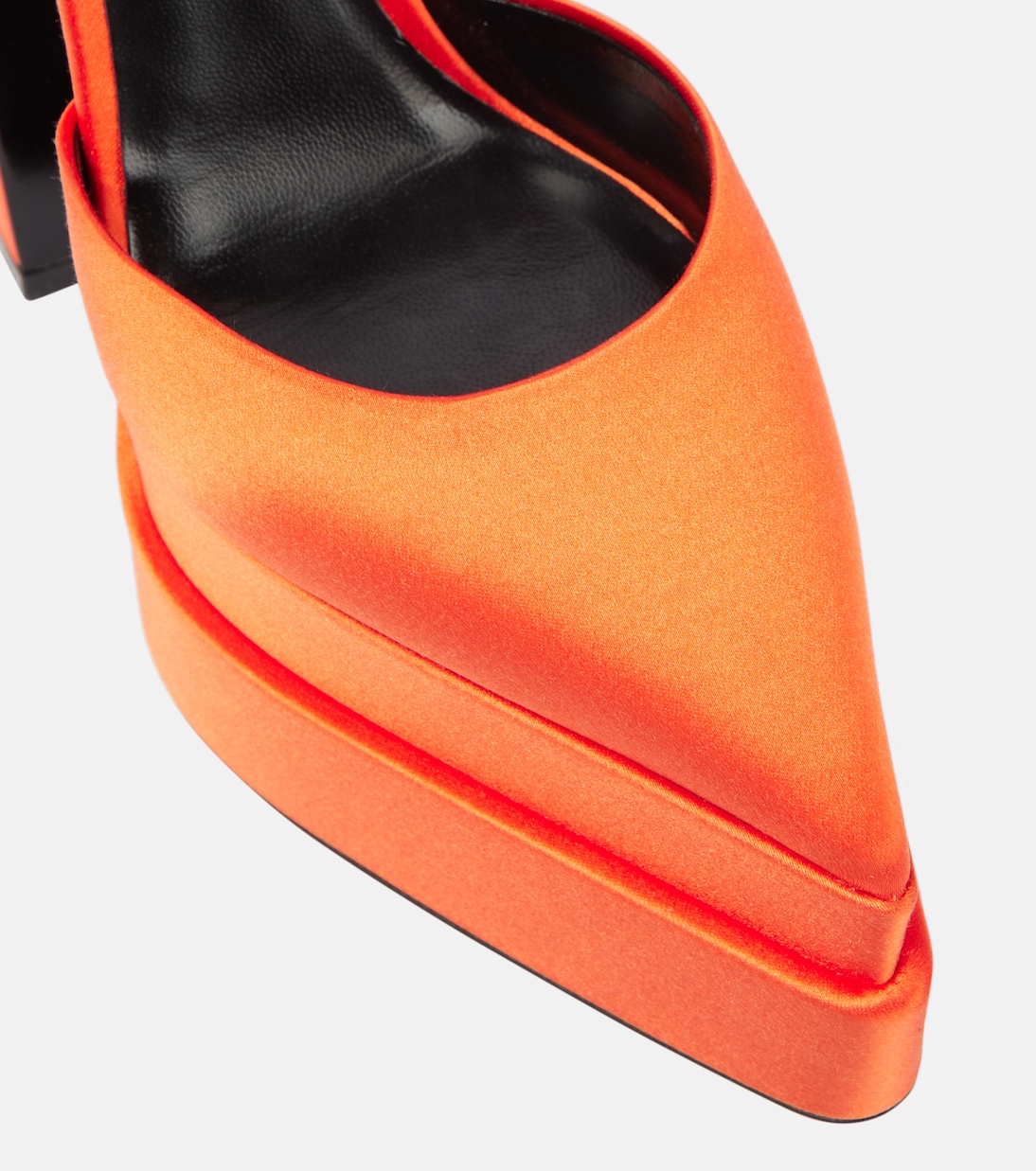Aevitas Pointy satin platform pumps | Versace