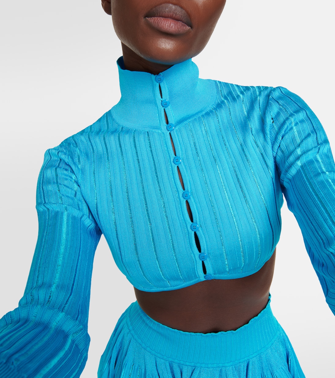 Chaqueta Corta de Punto Acanalado Alaïa para Jóvenes