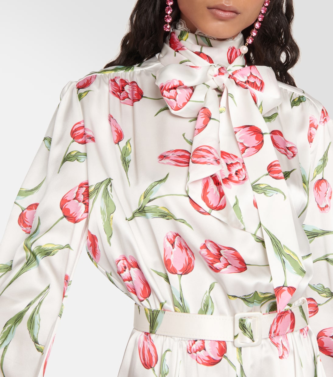 Robe midi en soie à fleurs | Rodarte
