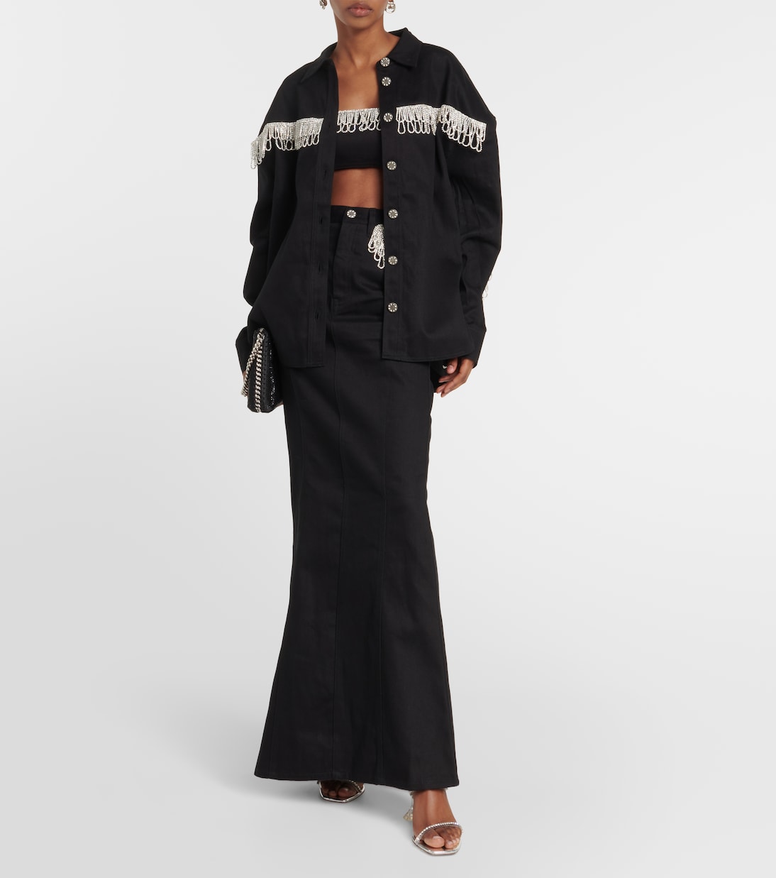 Verzierte Oversize-Jeansjacke | Rotate