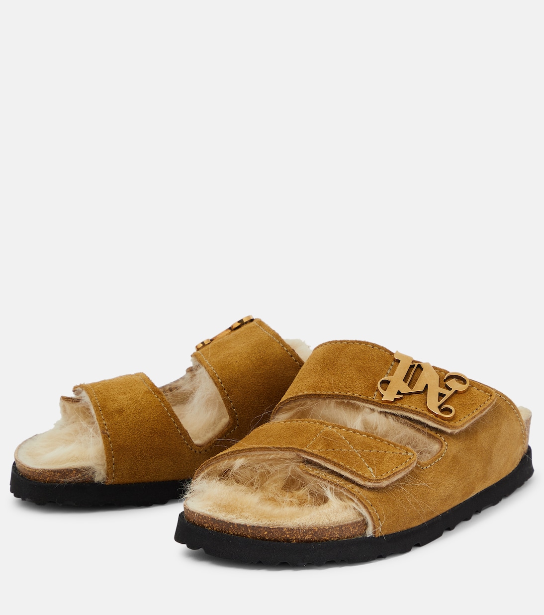 Shearling-lined suede slides | Palm Angels