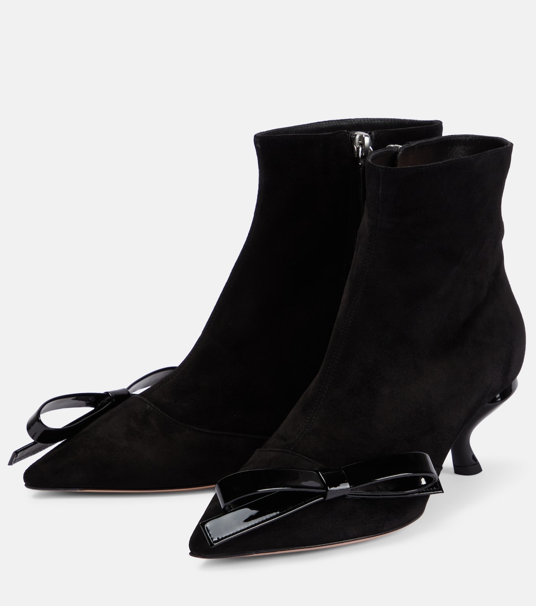 Virgule Bow suede ankle boots | Roger Vivier