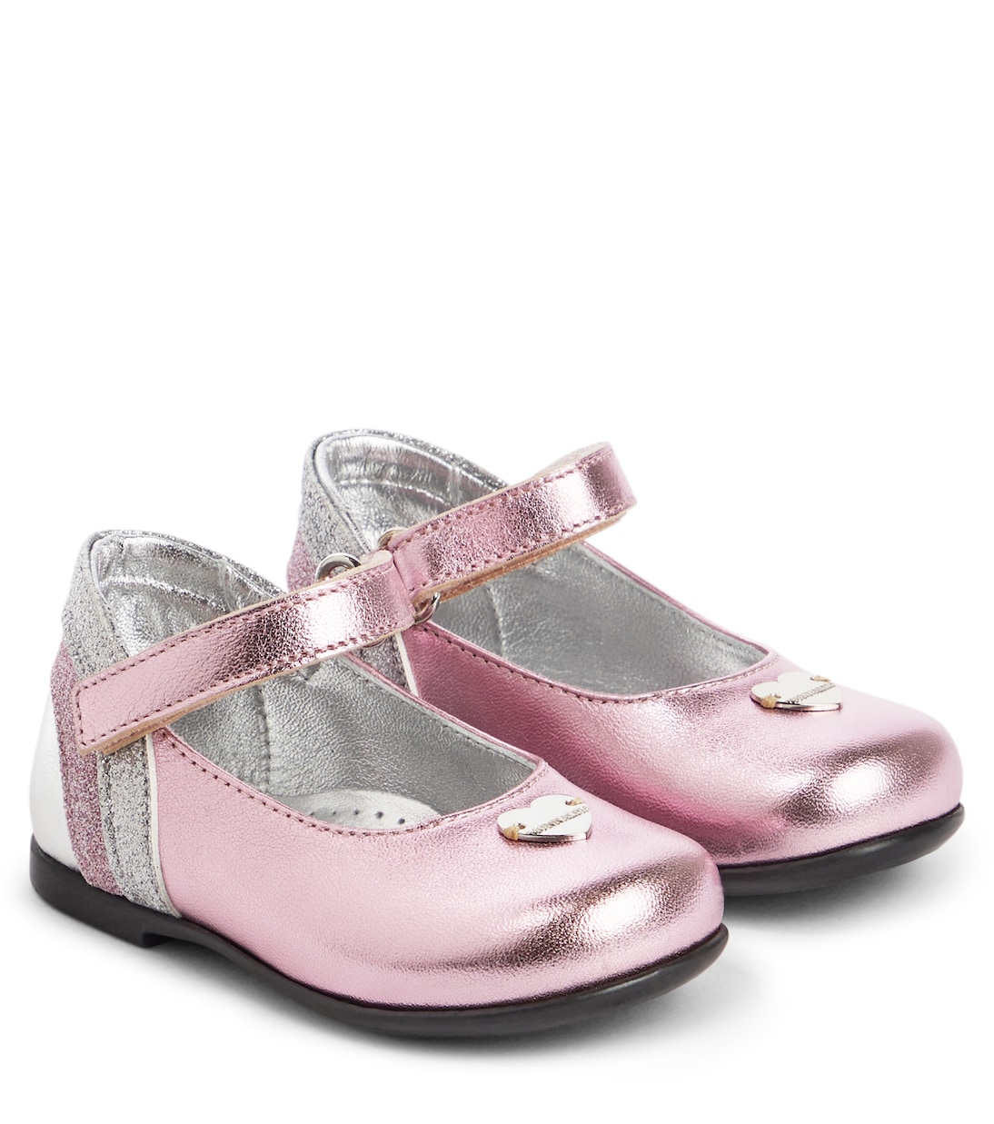 Baby Schuhe aus Metallic-Leder | Monnalisa