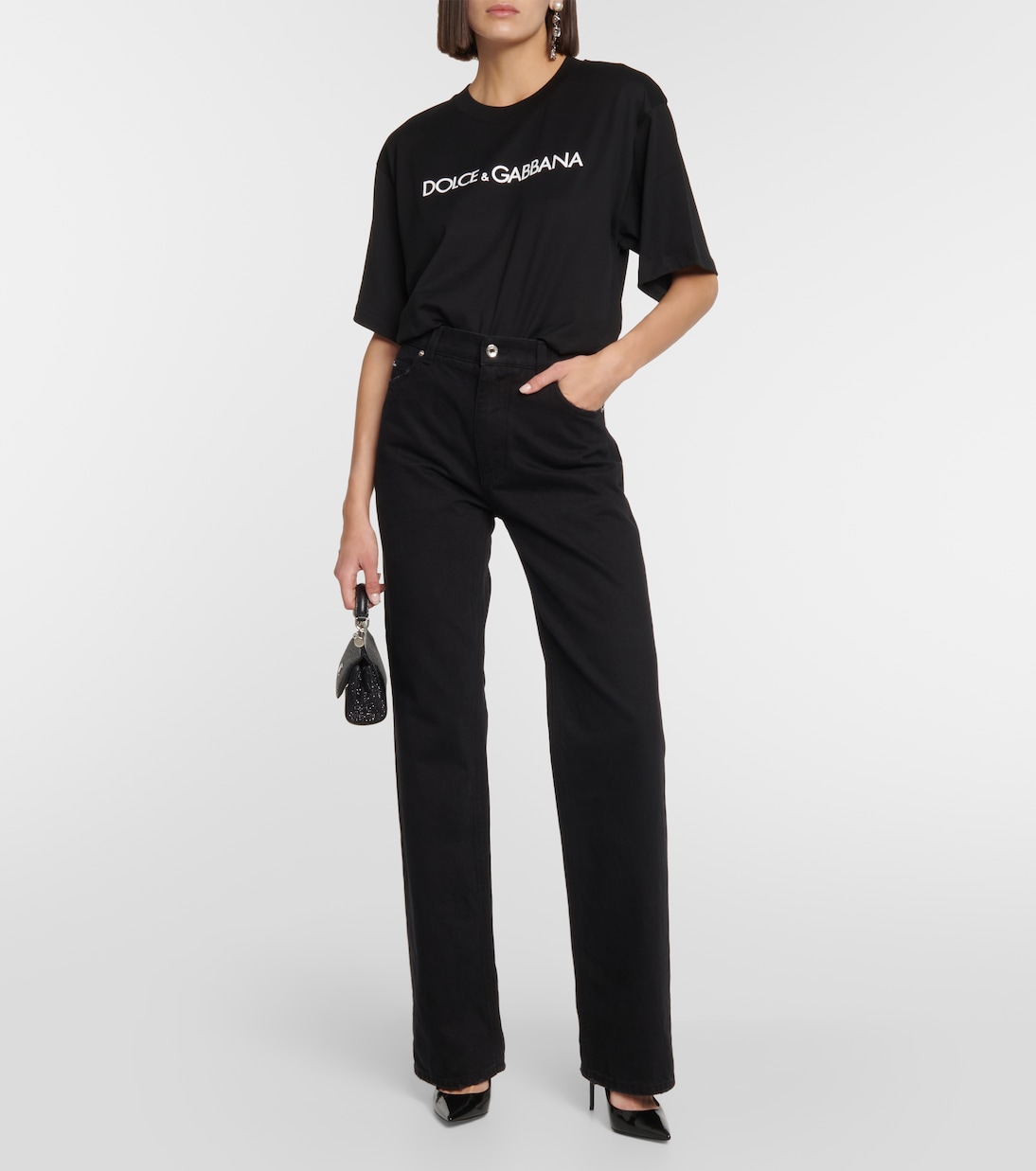 Camiseta Corta DG en Algodón para Jóvenes - Dolce&Gabbana