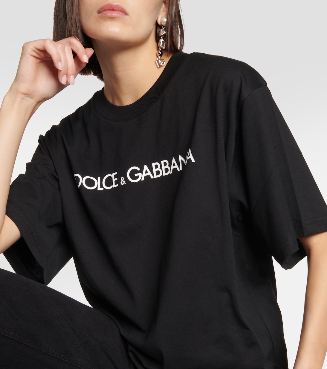 Camiseta Corta DG en Algodón para Jóvenes - Dolce&Gabbana