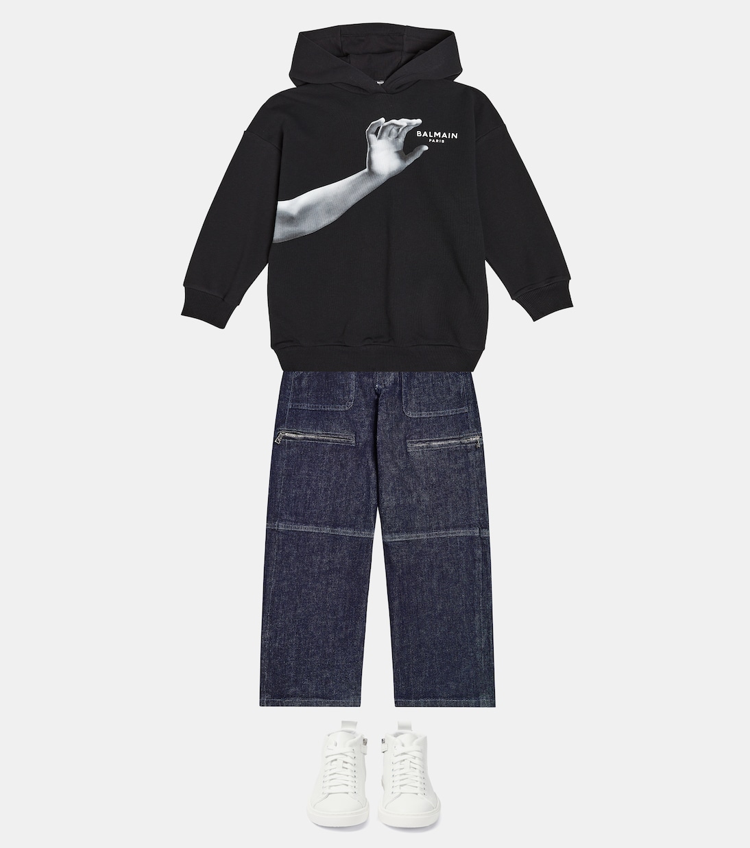 Jeans a gamba larga | Balmain Kids