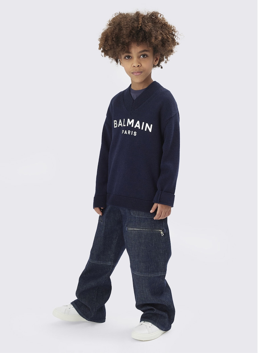 Jeans a gamba larga | Balmain Kids