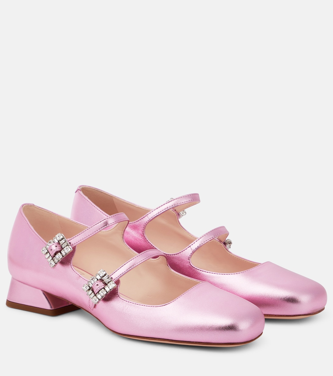 Mary-Jane-Pumps Mini Très Vivier aus Metallic-Leder | Roger Vivier