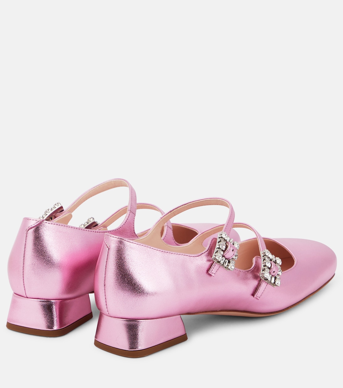 Mary-Jane-Pumps Mini Très Vivier aus Metallic-Leder | Roger Vivier