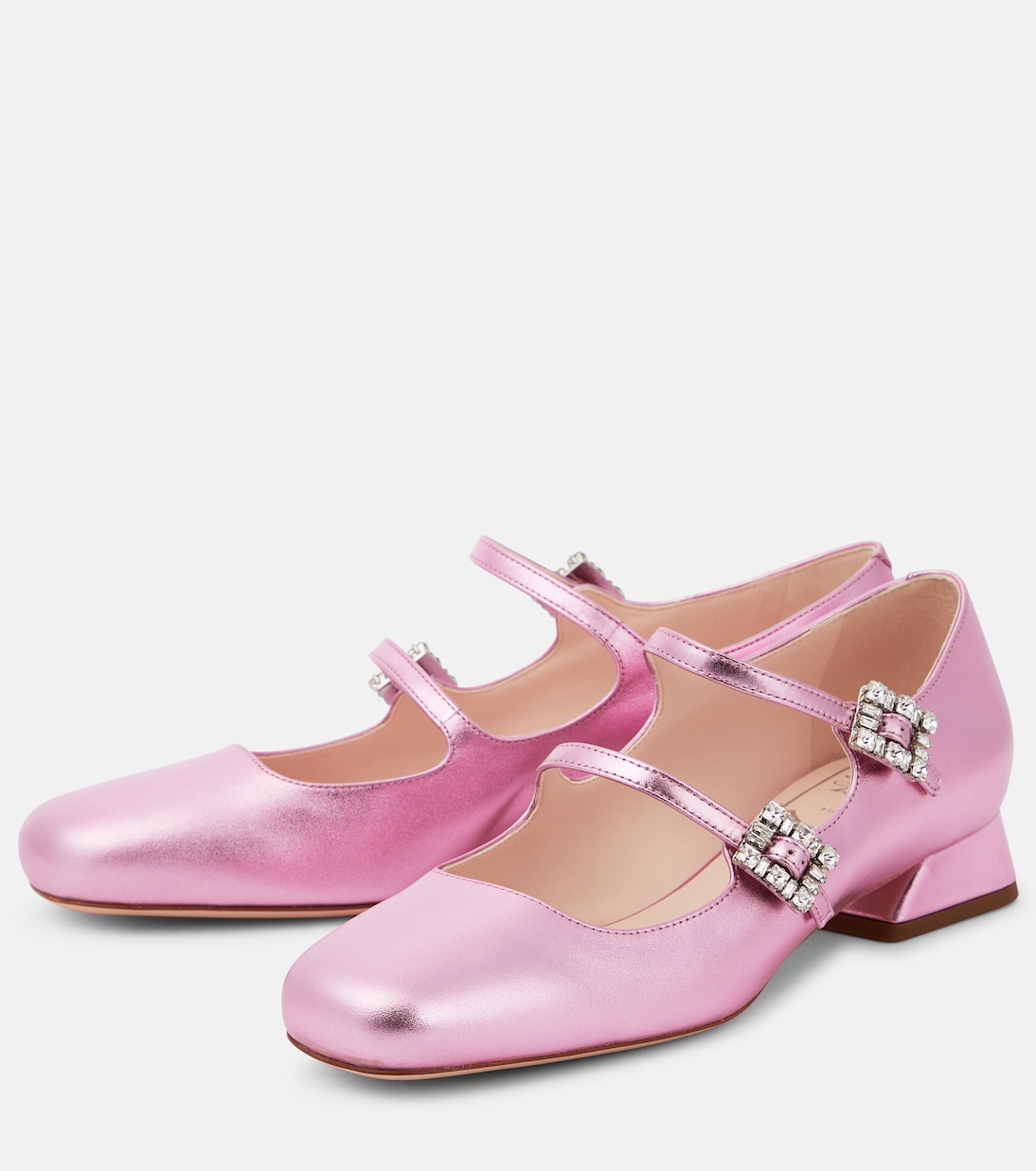 Mary-Jane-Pumps Mini Très Vivier aus Metallic-Leder | Roger Vivier