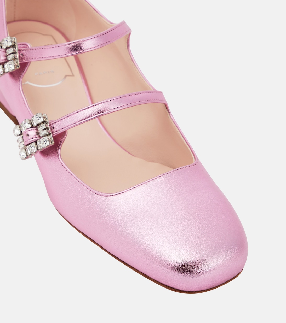 Mary-Jane-Pumps Mini Très Vivier aus Metallic-Leder | Roger Vivier