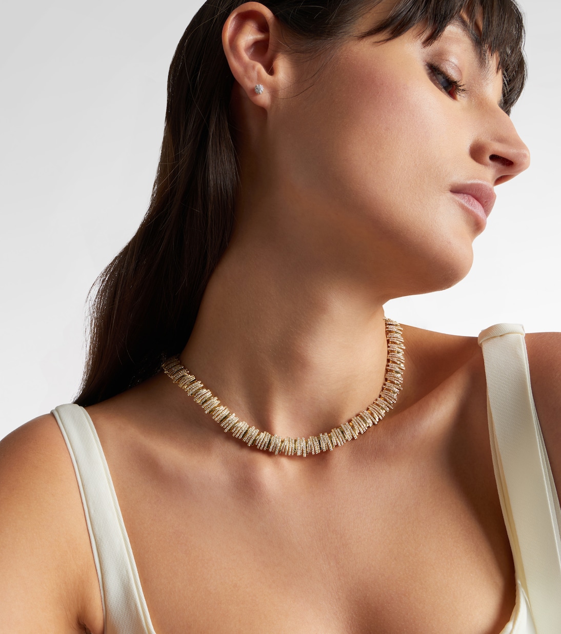Classic 18kt gold necklace with diamonds | Suzanne Kalan