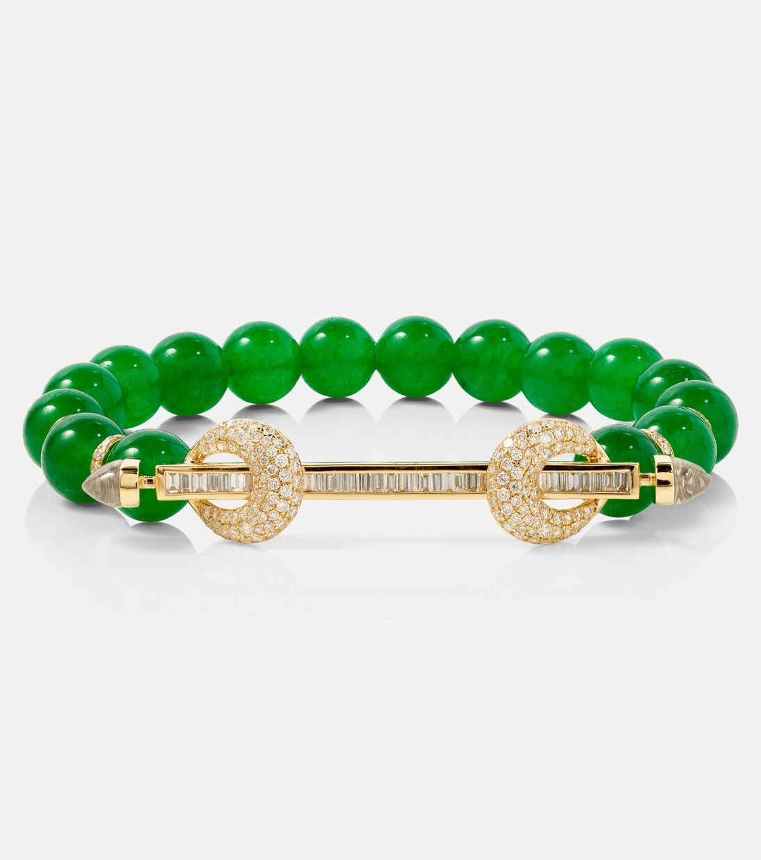 Bracciale ANANYA Chakra in oro giallo 18kt con quarzo e diamanti, stile giovane e moderno