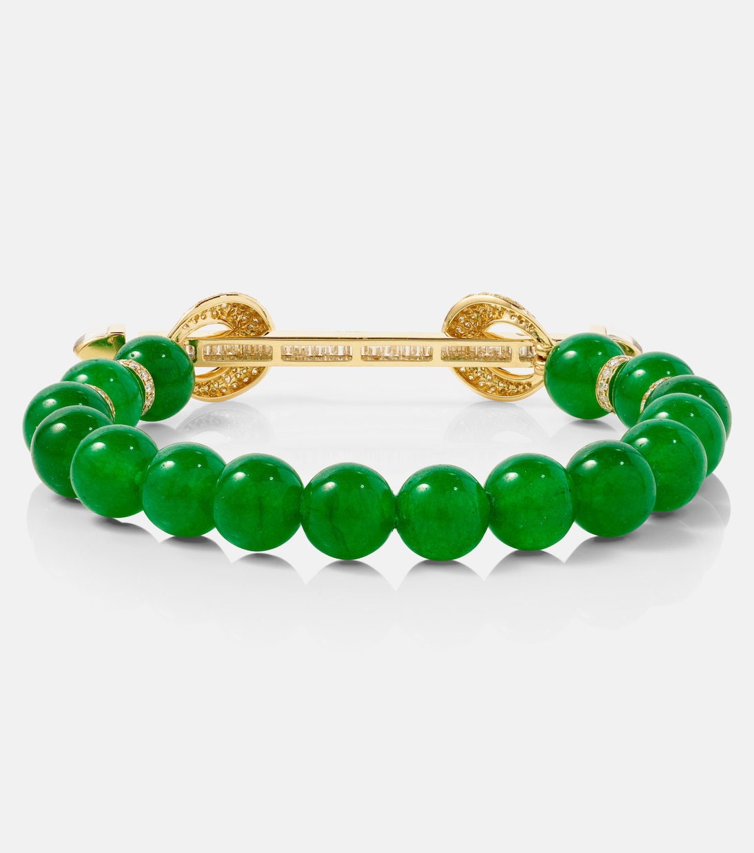 Bracciale ANANYA Chakra in oro giallo 18kt con quarzo e diamanti, stile giovane e moderno