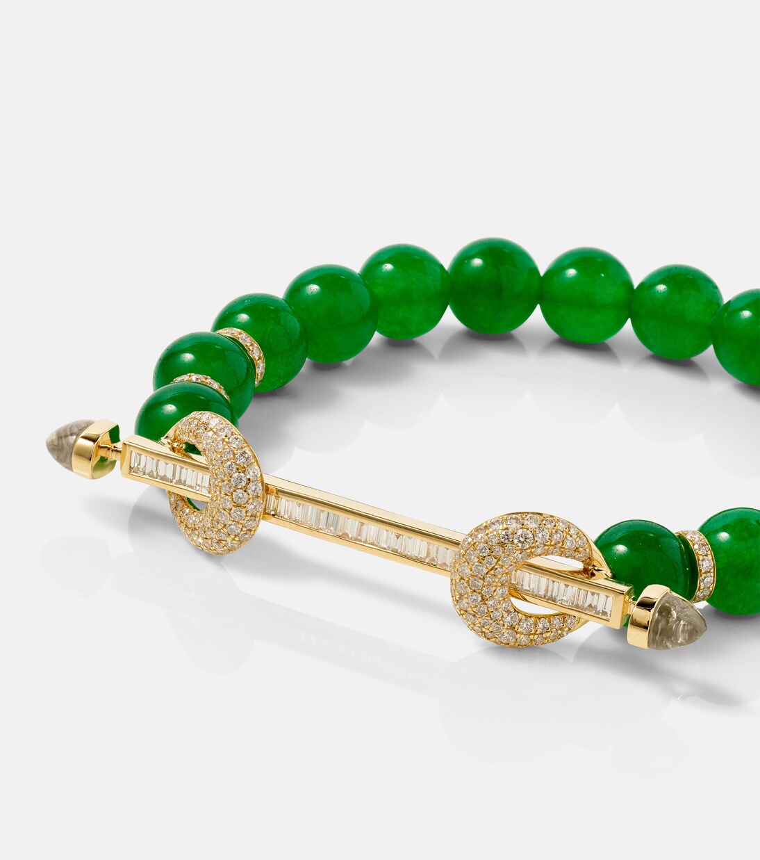 Bracciale ANANYA Chakra in oro giallo 18kt con quarzo e diamanti, stile giovane e moderno