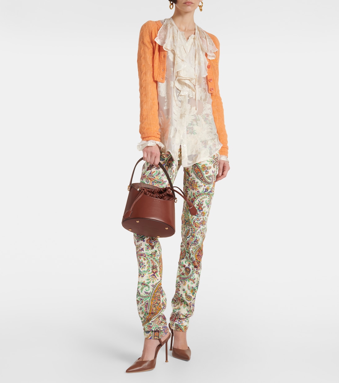 Secchiello Saturno Medium in pelle | Etro