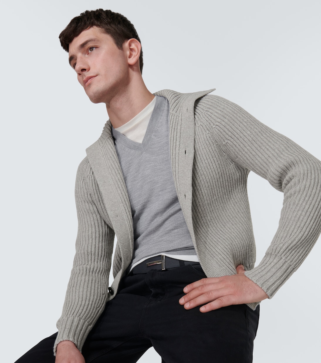 Ribbed-knit wool and cashmere cardigan | Tom Ford