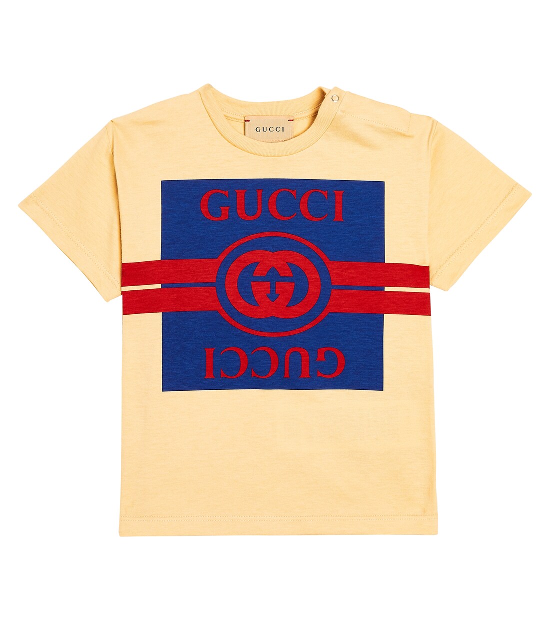 Baby logo cotton jersey T shirt in yellow Gucci Kids Mytheresa