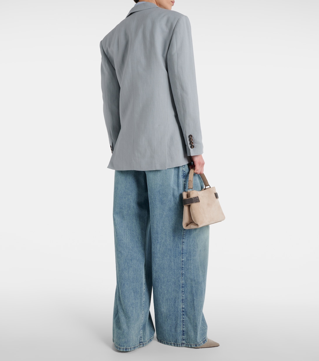 Blazer monopetto in misto lino | Brunello Cucinelli