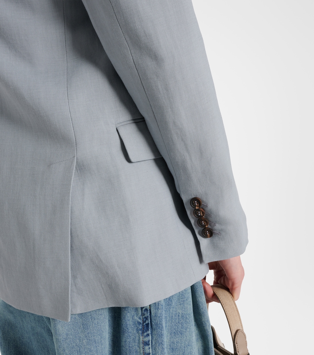 Blazer monopetto in misto lino | Brunello Cucinelli