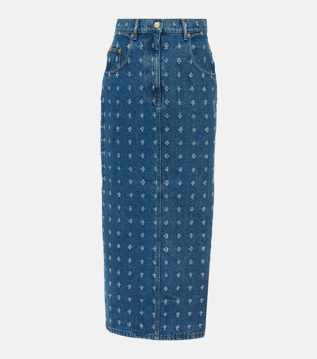 Falda larga de denim adornado | Nina Ricci