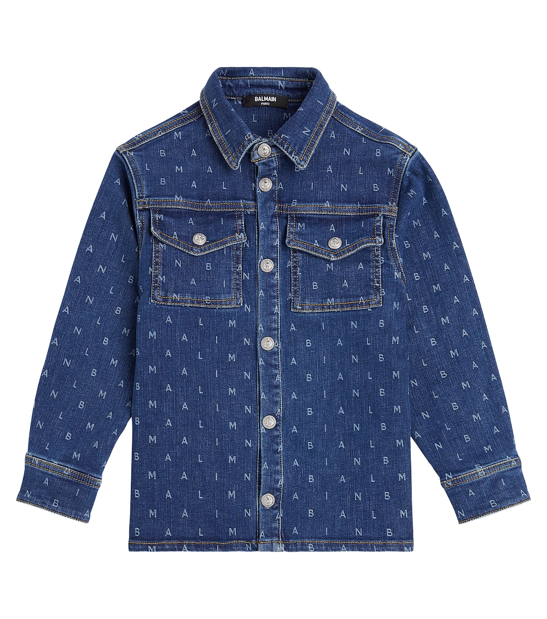 Camisa de denim con logo | Balmain Kids