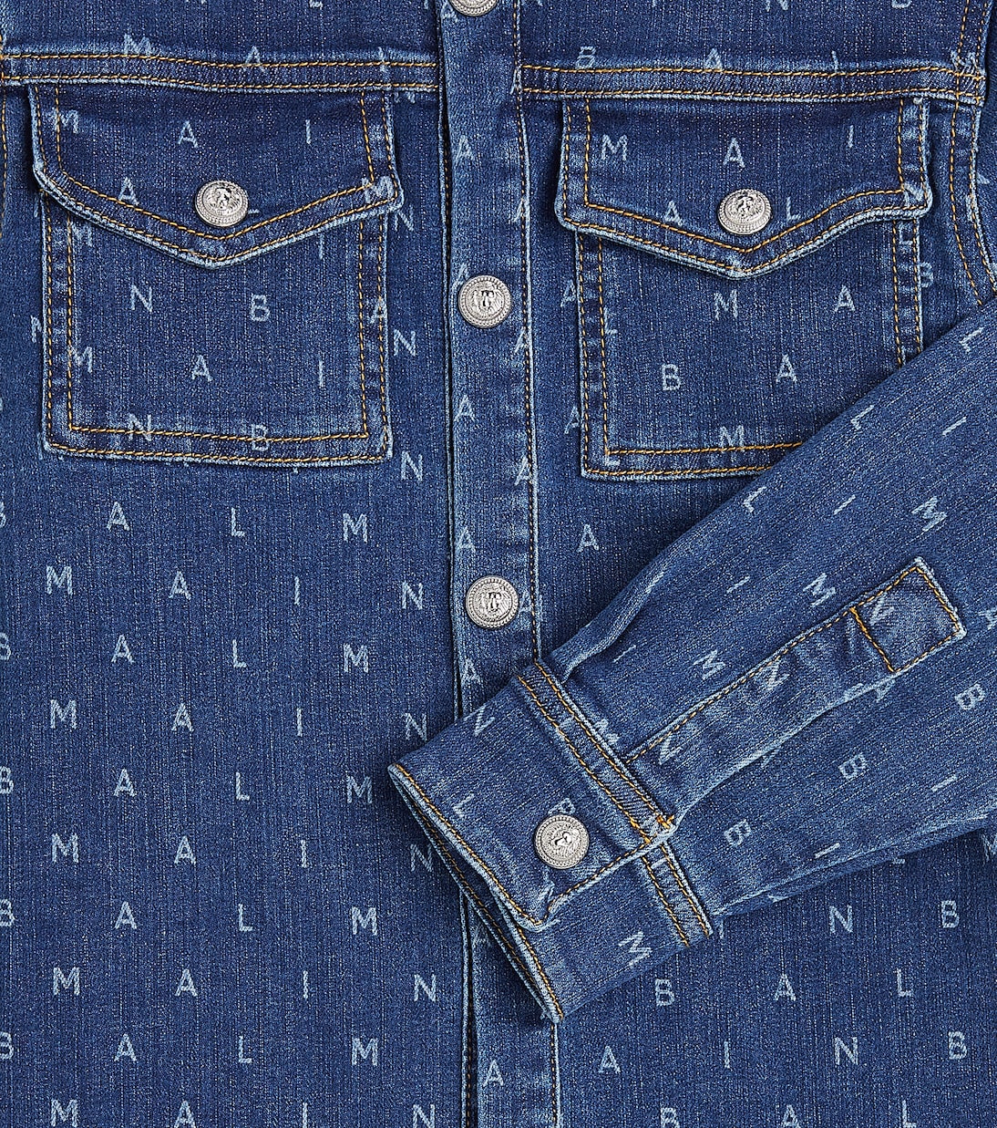 Camisa de denim con logo | Balmain Kids