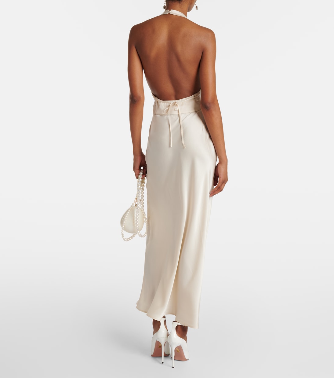 Robe midi de mariée Estella en soie | Rixo