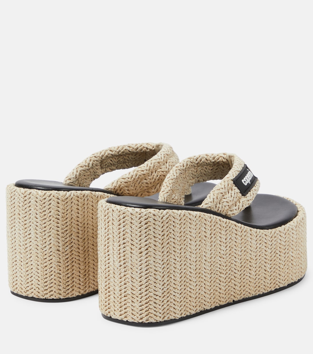 Tongs à plateforme en raphia | Coperni