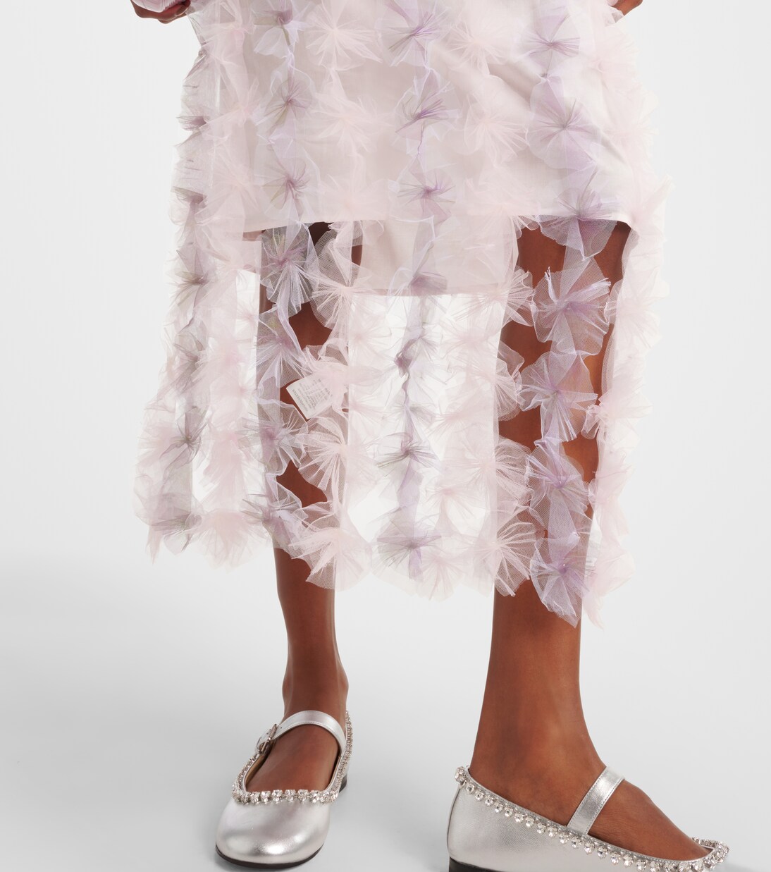 Falda midi floral con flecos | Susan Fang