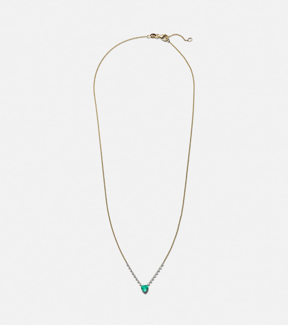 Collier Heart en or 18 ct, diamants et émeraudes | Roxanne First