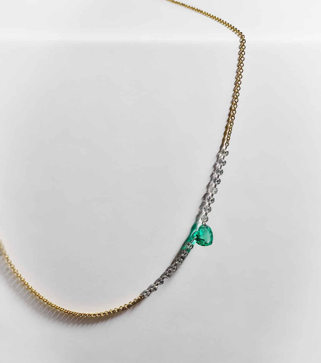 Collier Heart en or 18 ct, diamants et émeraudes | Roxanne First