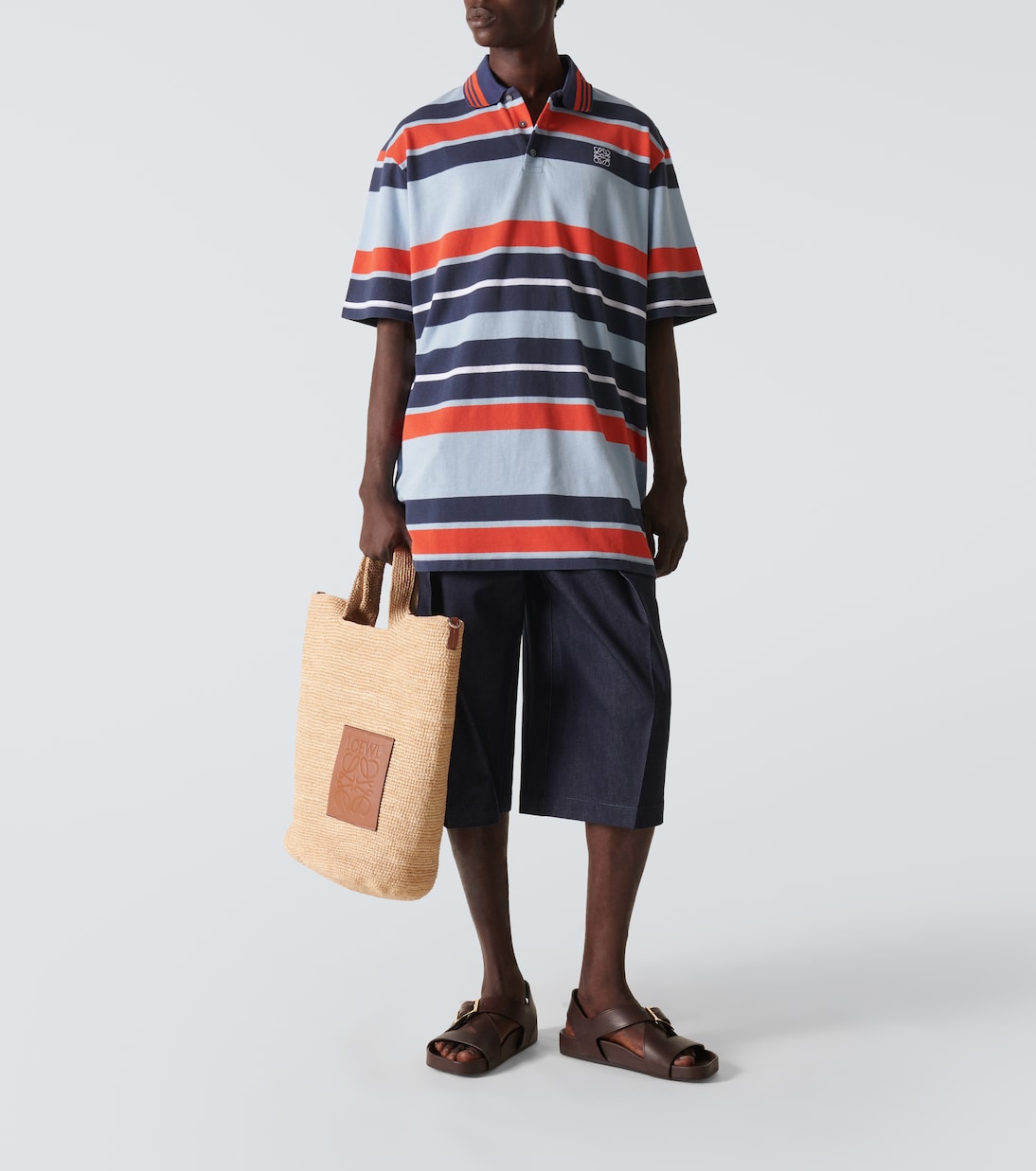 Polo Paula’s Ibiza rayé en coton et lin | Loewe
