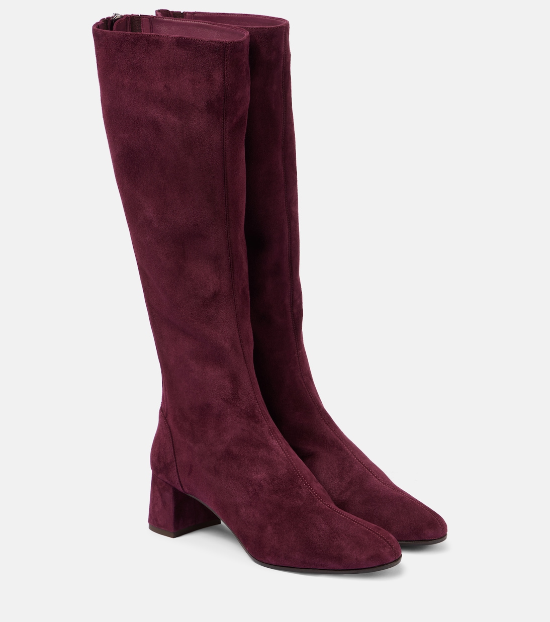 Saint Honore 50 suede knee high boots in burgundy Aquazzura Mytheresa