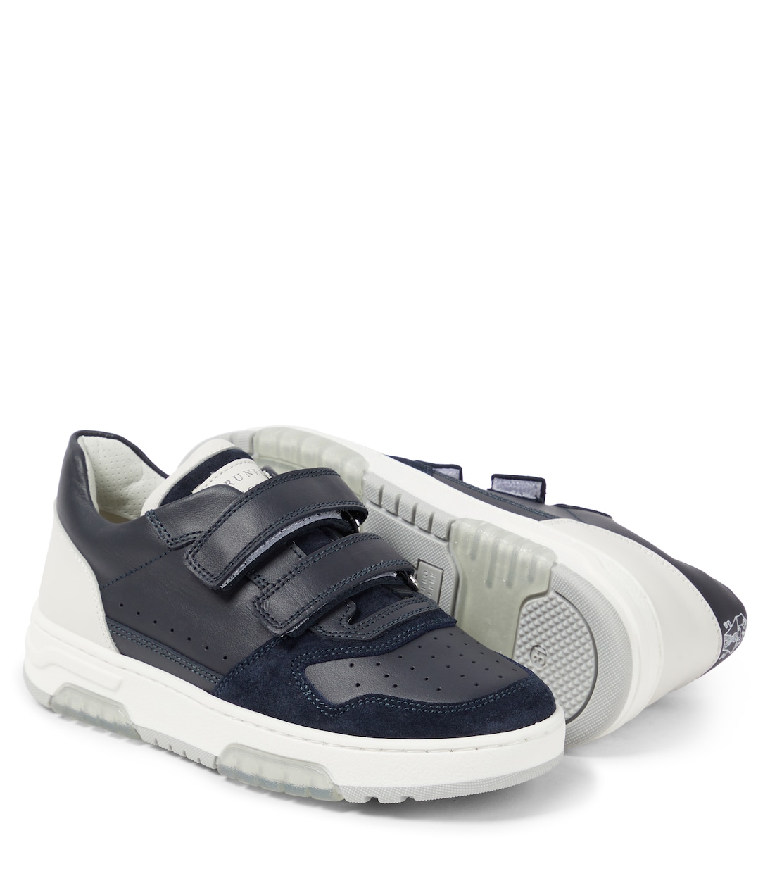 Sneakers in pelle con suede | Brunello Cucinelli Kids