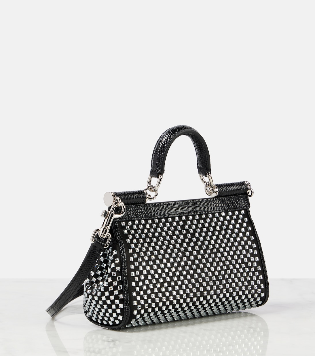 Sac Sicily Small en satin à ornements | Dolce&Gabbana