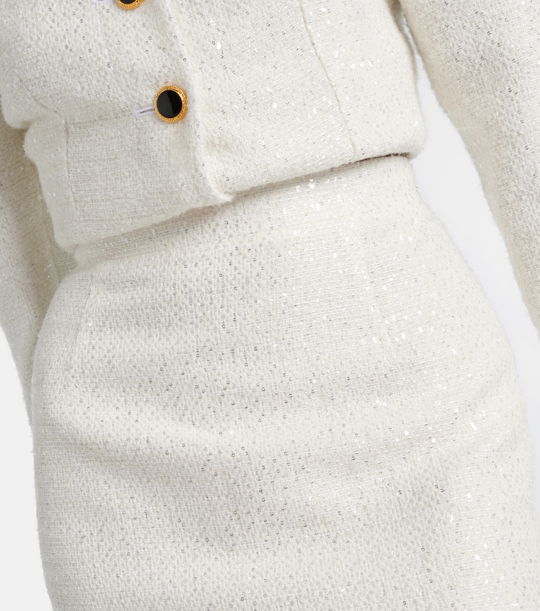 Jupe midi en tweed à sequins | Alessandra Rich