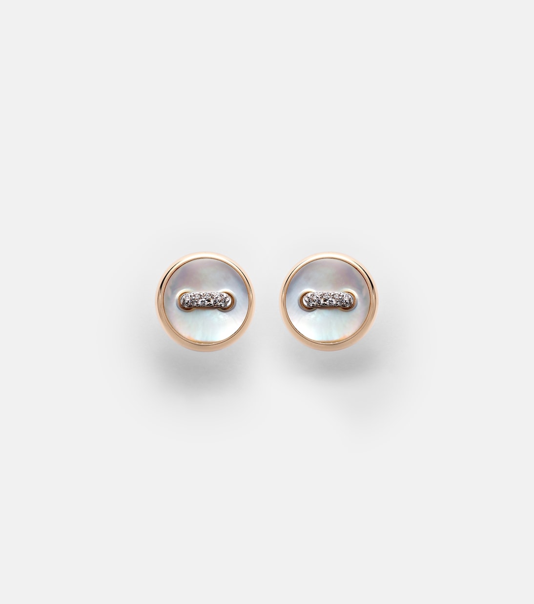 Boucles d'oreilles Pom Pom en or rose 18 ct, nacre et diamants | Pomellato