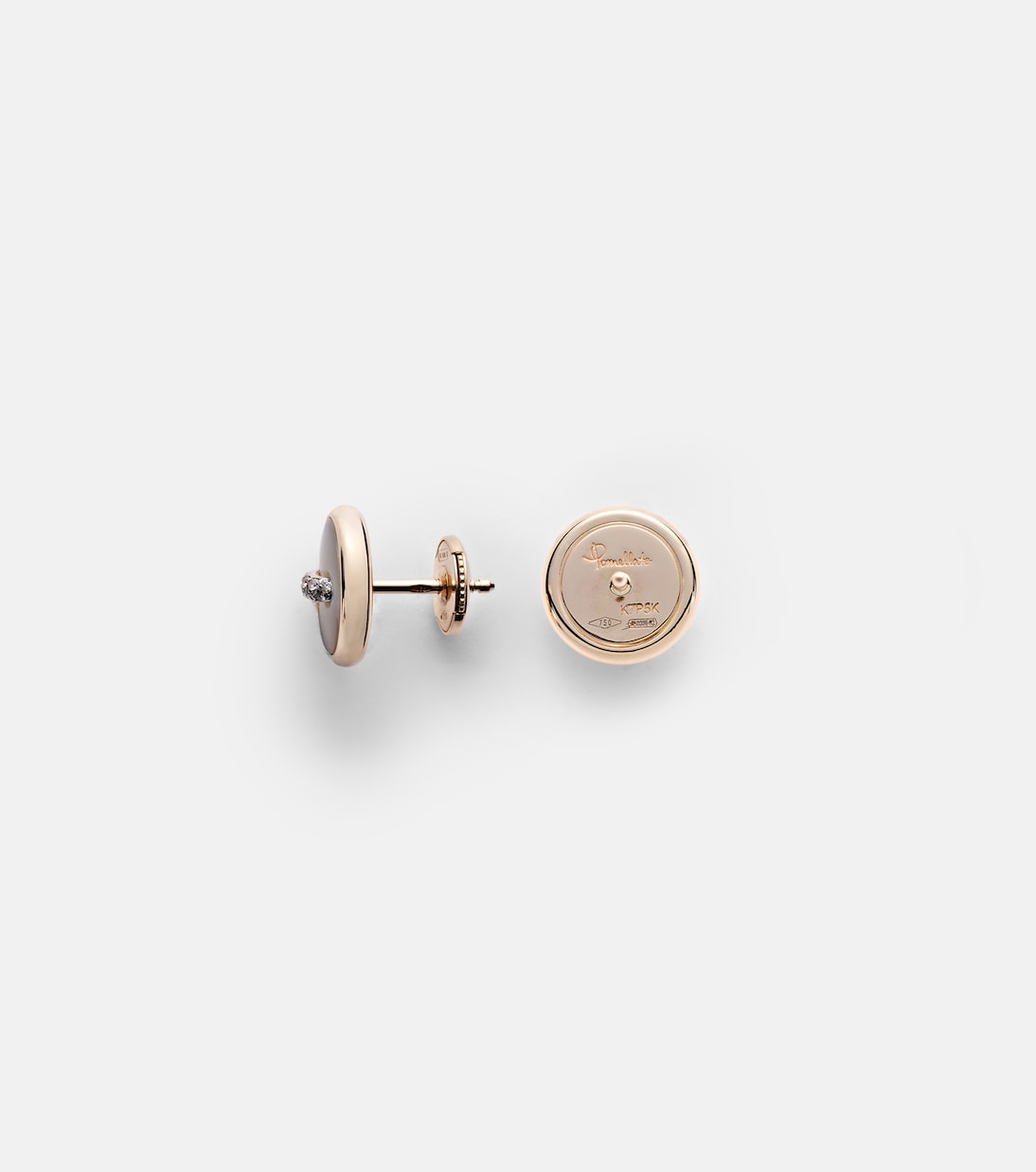 Boucles d'oreilles Pom Pom en or rose 18 ct, nacre et diamants | Pomellato