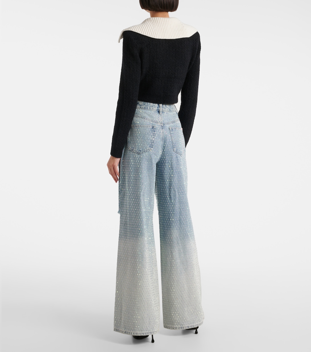 Verzierte Wide-Leg Jeans | Self-Portrait