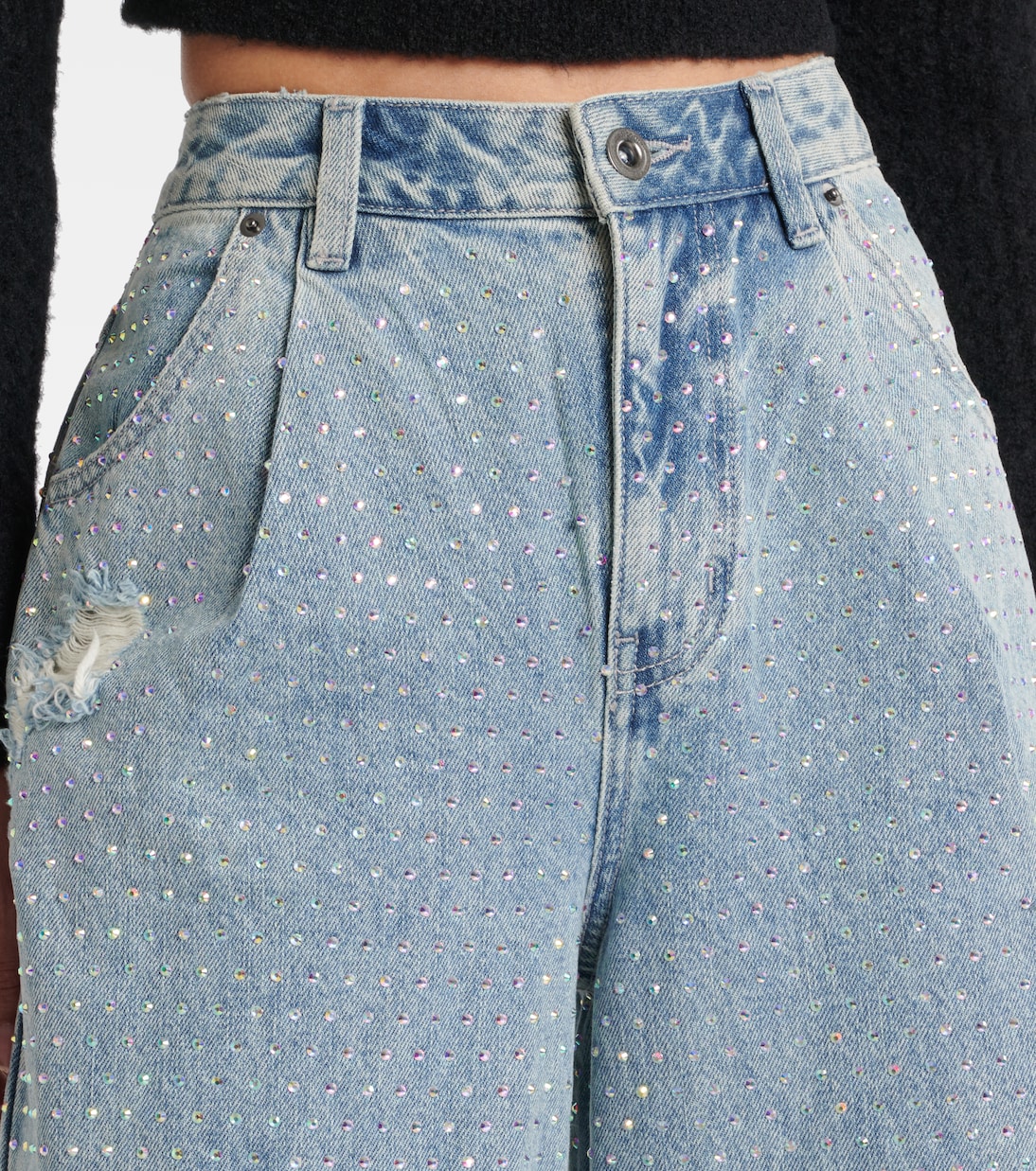 Verzierte Wide-Leg Jeans | Self-Portrait
