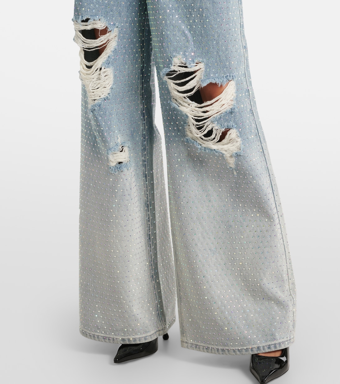 Verzierte Wide-Leg Jeans | Self-Portrait
