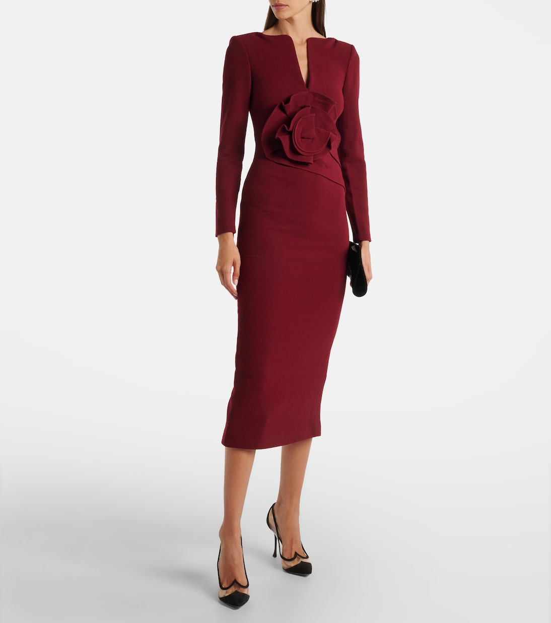 Bedrucktes Midikleid aus Woll-Crêpe | Roland Mouret